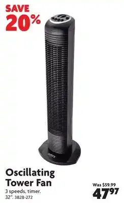 Home Hardware Oscillating Tower Fan offer