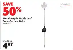 Home Hardware Metal Acrylic Maple Leaf Solar Garden Stake offer