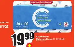 Chalo FreshCo Compliments Bathroom Tissue 30 = 100 Rolls offer