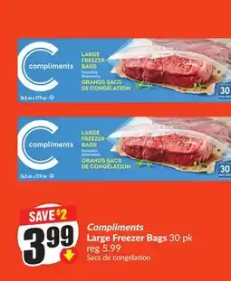 Chalo FreshCo Compliments Large Freezer Bags 30 pk offer
