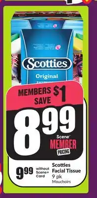 Chalo FreshCo Scotties Facial Tissue 9 pk offer