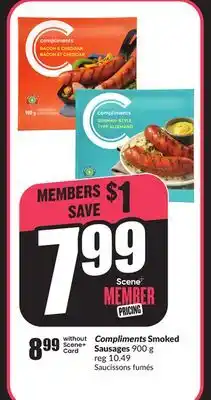 FreshCo Compliments Smoked Sausages 900g offer