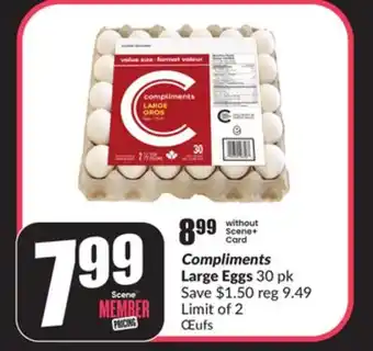 FreshCo Compliments Large Eggs 30 pk offer