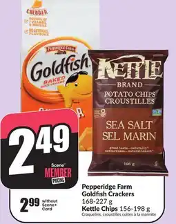 FreshCo Pepperidge Farm Goldfish Crackers 168-227 g Kettle Chips 156-198 g offer