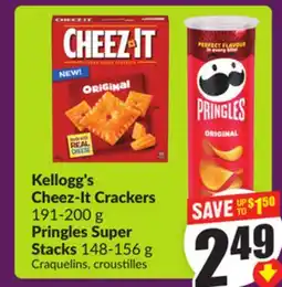 Chalo FreshCo Kellogg's Cheez-It Crackers 191-200 g Pringles Super Stacks 148-156 g offer