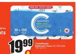 FreshCo Compliments Bathroom Tissue 30=100 Rolls offer