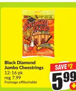FreshCo Black Diamond Jumbo Cheestrings 12-16 pk offer