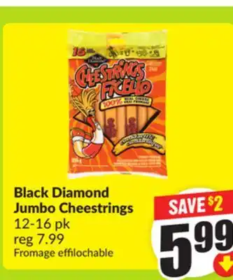 FreshCo Black Diamond Jumbo Cheestrings 12-16 pk offer