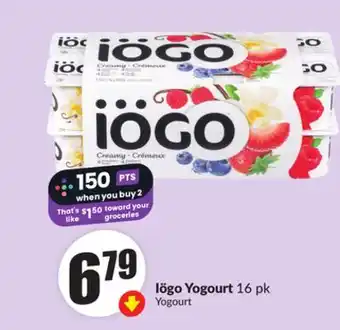 FreshCo iogo Yogurt 16 pk offer