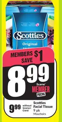 FreshCo Scotties Facial Tissue 9 pk offer