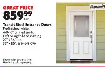 Home Hardware Transit Steel Entrance Doors offer
