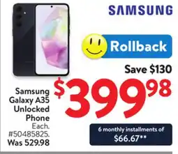 Walmart Samsung Galaxy A35 Unlocked Phone offer
