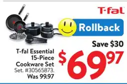 Walmart T-fal Essential 15-Piece Cookware Set offer