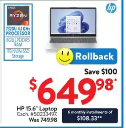 Walmart HP 15.6 Laptop offer