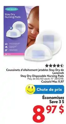 Walmart Lansinoh Stay Dry Nursing Pads offer