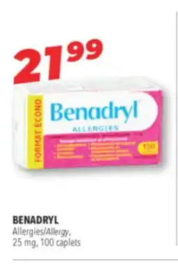 Familiprix BENADRYL, Allergy, 25 mg, 100 caplets offer