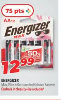 Familiprix ENERGIZER, Max, Piles Selected batteries offer