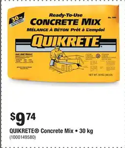Home Depot QUIKRETE Concrete Mix • 30 kg offer
