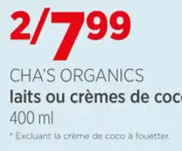 Avril CHA'S ORGANICS laits ou crèmes de coco bios offer