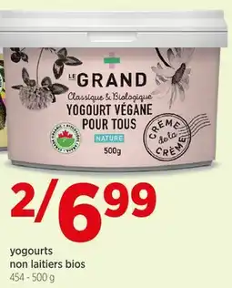 Avril LEGRAND yogourts non laitiers bios offer