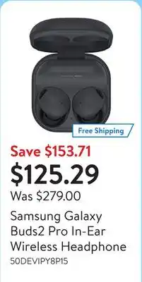 Walmart Samsung Galaxy Buds2 Pro In-Ear Wireless Headphone offer