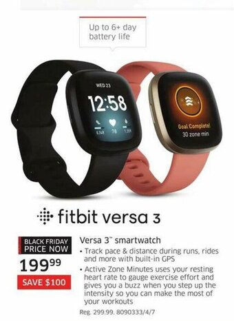The Source Versa 3" smartwatch offer