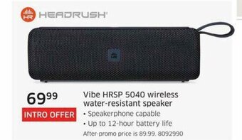 The Source Vibe HRSP 5040 wireless water-resistant speaker offer