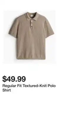 H&M Regular Fit Textured-Knit Polo Shirt offer