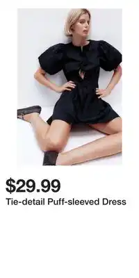 H&M Tie-detail Puff-sleeved Dress offer