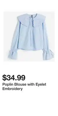 H&M Poplin Blouse with Eyelet Embroidery offer