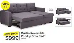 Leon's Dustin Reversible Pop-Up Sofa Bed - Grey offer
