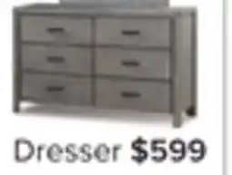 Leon's Copeland 6 Drawer Dresser - Wire-Brushed Grey offer
