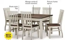 Leon's Caylie 7-Piece Dining Set - Ivory, Driftwood offer