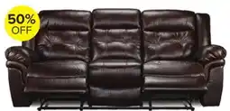 Leon's Cooper Leather Reclining Sofa - Brown offer