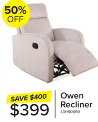 Leon's Owen Recliner - Grey offer