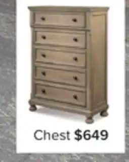 Leon's Windchester 5 Drawer Chest - Grey offer