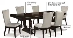 Leon's Rosario 7-Piece Extendable Dining Set - Cherry and Beige offer