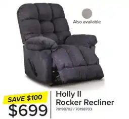 Leon's Holly II Rocker Recliner - Gunmetal offer