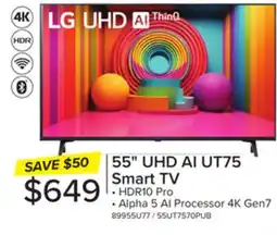 Leon's LG 55 UHD 4K Smart LED TV - 55UT7570PUB offer