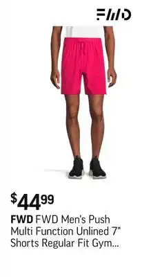 Sport Chek FWD Men's Push Multi Function Unlined 7 Shorts Regular Fit Gym Drawstring offer