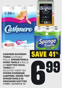 Independent City Market PAPIER HYGIÉNIQUE CASHMERE, ESSUIE-TOUT SPONGETOWELS OU MOUCHOIRS SCOTTIES offer