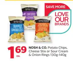 Rexall NOSH & CO. Potato Chips, Cheese Stix or Sour Cream & Onion Rings offer