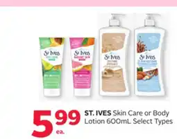 Rexall ST. IVES Skin Care or Body Lotion offer