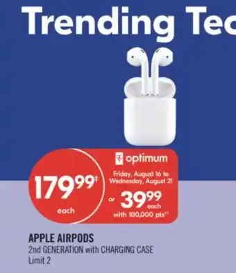 Shoppers Drug Mart APPLE AIRPODS offer