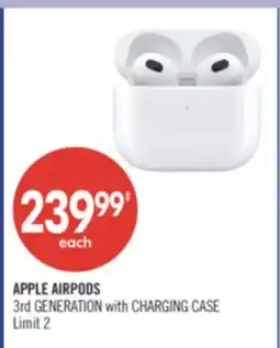 Shoppers Drug Mart APPLE AIRPODS 3rd GENERATION with CHARGING CASE offer