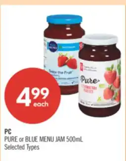 Shoppers Drug Mart PC PURE or BLUE MENU JAM offer