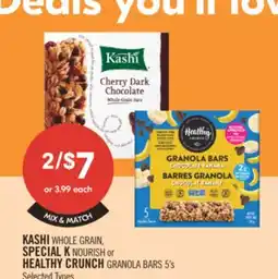 Shoppers Drug Mart KASHI WHOLE GRAIN, SPECIAL K NOURISH or HEALTHY CRUNCH GRANOLA BARS 5's offer