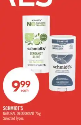 Shoppers Drug Mart SCHMIDT'S NATURAL DEODORANT offer
