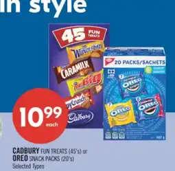 Shoppers Drug Mart CADBURY FUN TREATS (45's) or OREO SNACK PACKS (20's) offer