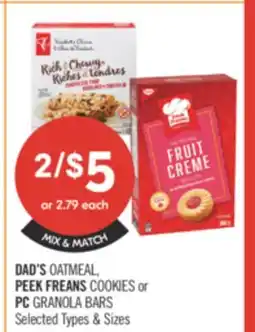 Shoppers Drug Mart DAD'S OATMEAL, PEEK FREANS COOKIES or PC GRANOLA BARS offer